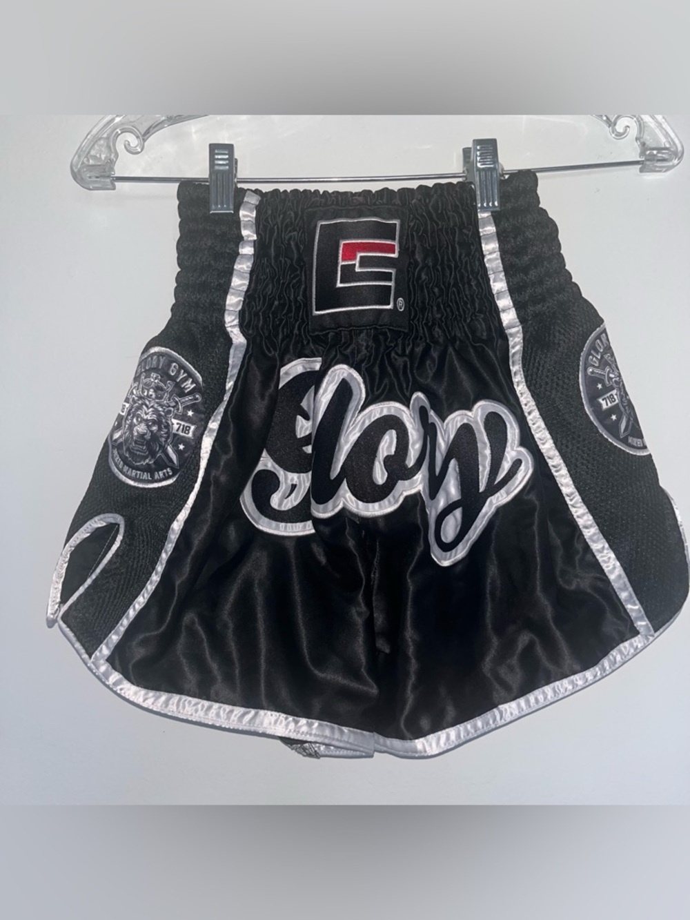 Black Satin Muay Thai Shorts
